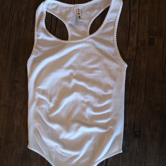 White Ribbed Bodysuit (NWOT) - Picture 2 of 3